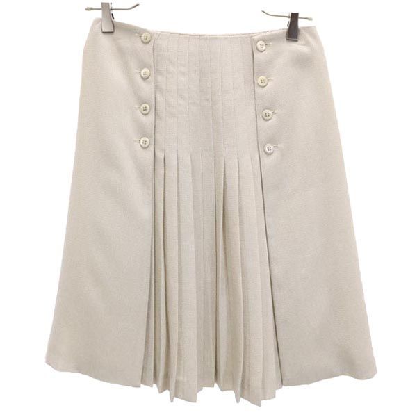 アルマーニコレッツォーニ イタリア製 ウールブレンド プリーツ 膝丈  