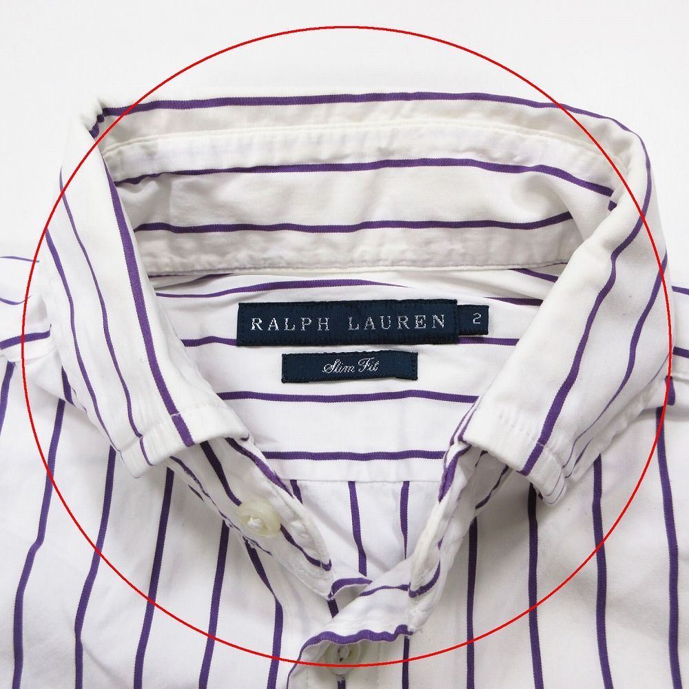 RALPH LAUREN ラルフローレン ストライプ シャツ 長袖 スリム