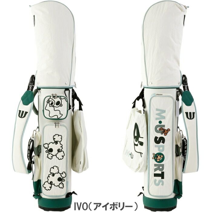 新品未使用　M・U SPORTS IVO キャディバッグ M・U SPORTS MUスポーツ 703R3104 軽量変顔キャラクター 刺繍