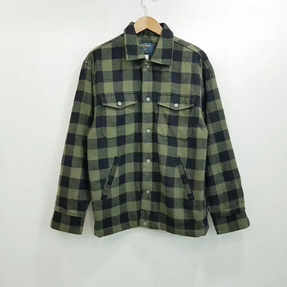 WOOLRICH(ウールリッチ) チェック パターン ファズ ジャケットタイプ ウール 長袖 シャツ メンズ M H232