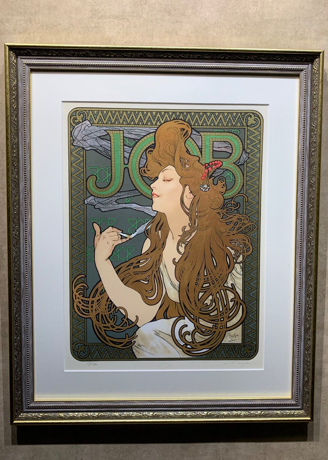 額付】【真作】ジョブ Alfons Maria Mucha シルクスクリーン
