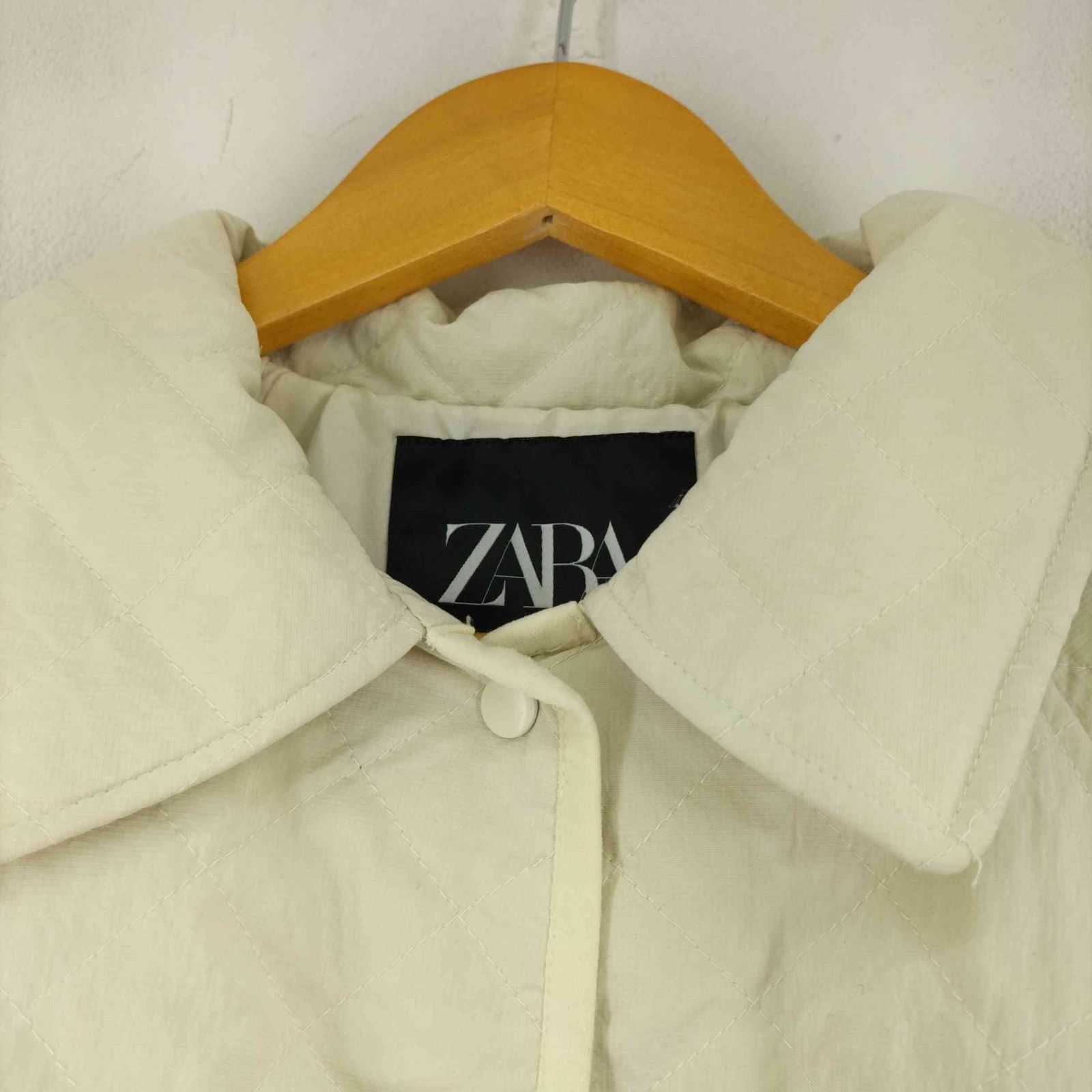 ザラ ZARA クロップド キルティング シャツジャケット レディース 