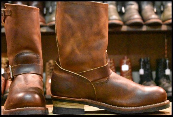 10D 13年 レッドウィング 2972 エンジニア 茶 カッパー ラフ＆タフ ブラウン スチールトゥ プルオン ブーツ redwing HOPESMORE FI424