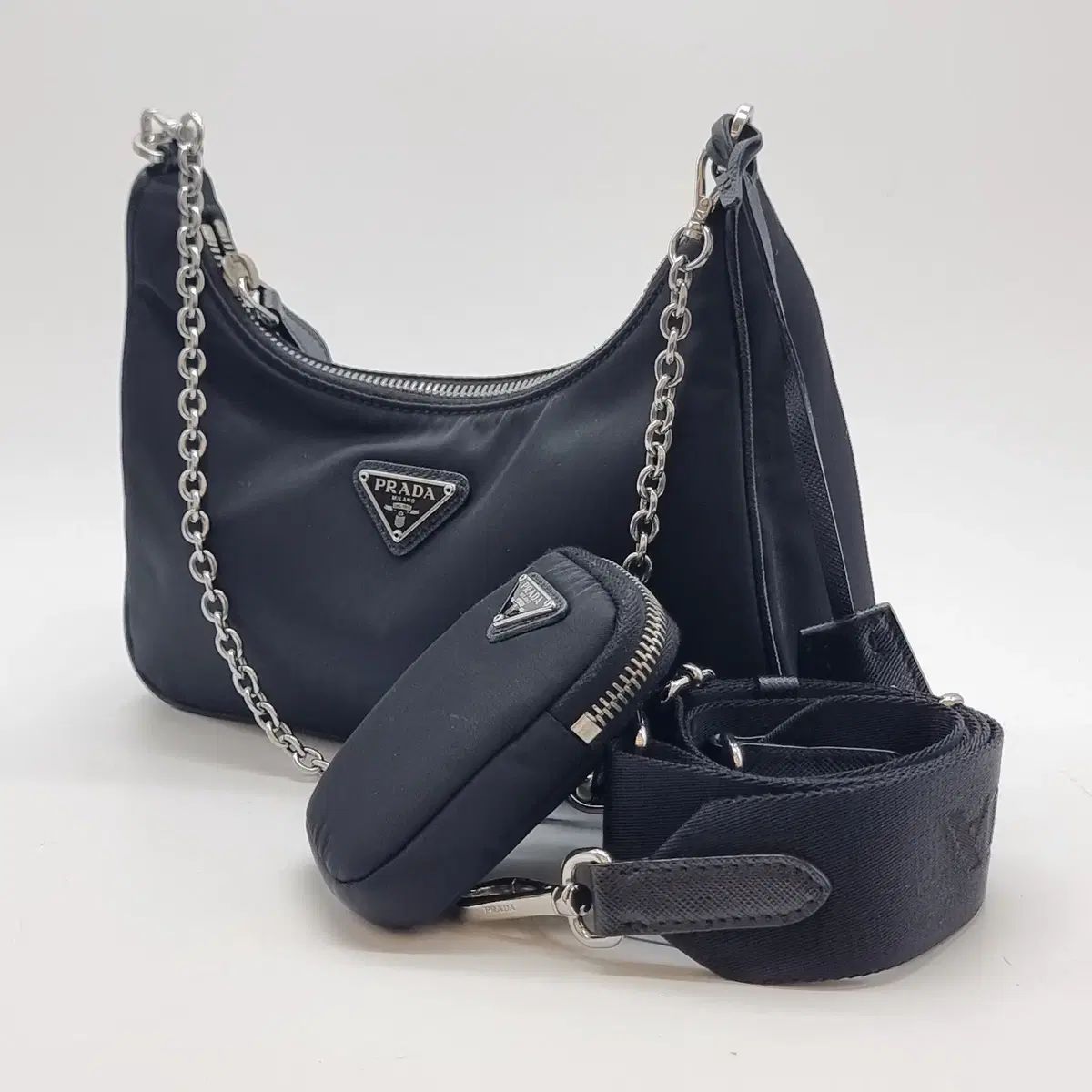 PRADA プラダ 1BH204 Re-Nylon チェーン ホーボーバッグ クロスバッグ PRB090901