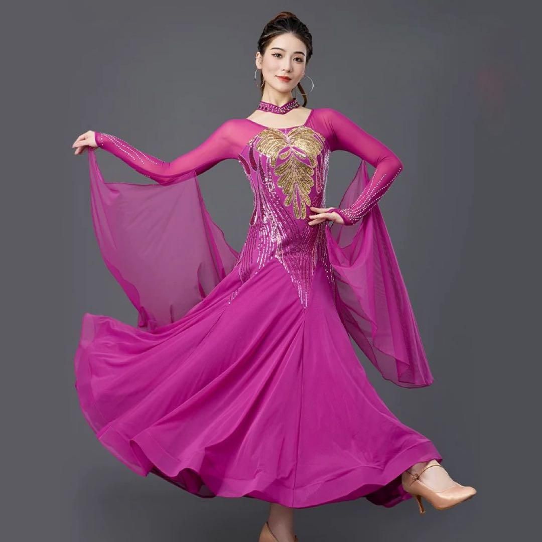 キラキラスタンダードドレス✨競技会やデモ、ダンスパーティーで大活躍！ 新品未使用 キラキラスタンダードドレス 競技会やデモ、ダンス