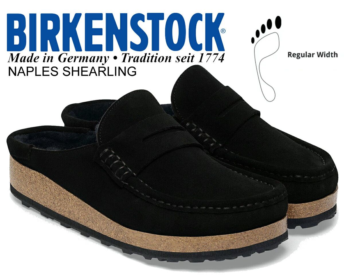 ビルケンシュトック ネープルス シアリング BIRKENSTOCK NAPLES SHEARLING REGULAR FIT BLACK 1028110 ブラック レギュラーフィット ボア クロッグ サンダル