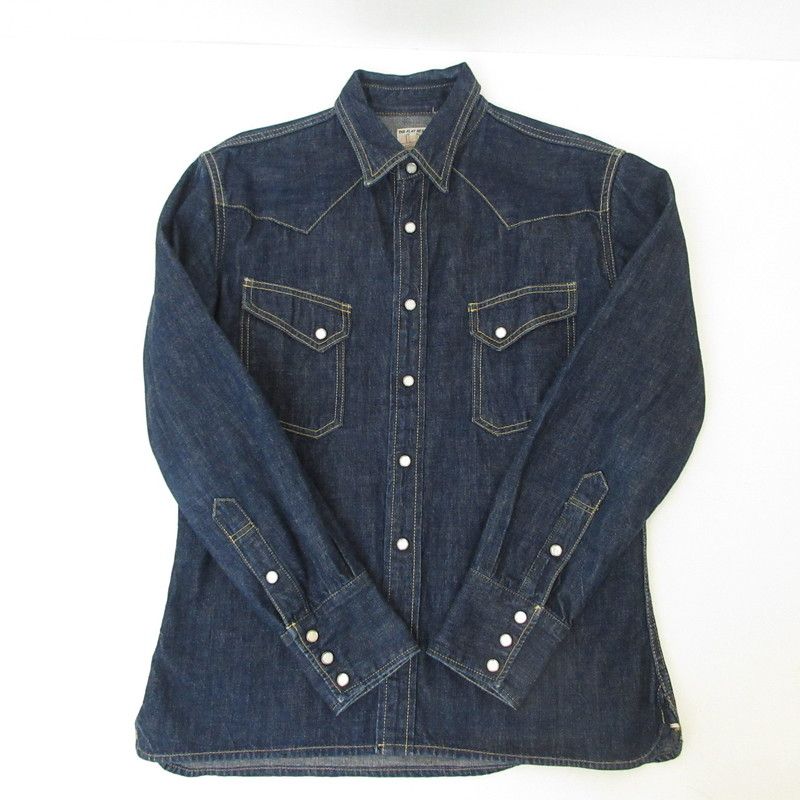 1円スタート超美品 THE FLAT HEAD フラットヘッド ピンヒッコリー ジャケット 42 PHJ-02W ウォバッシュ ジージャン デニムジャケット フラットヘッド 新品 3001-A 超限定品 多重ステッチ 藍染めＭＩＸ