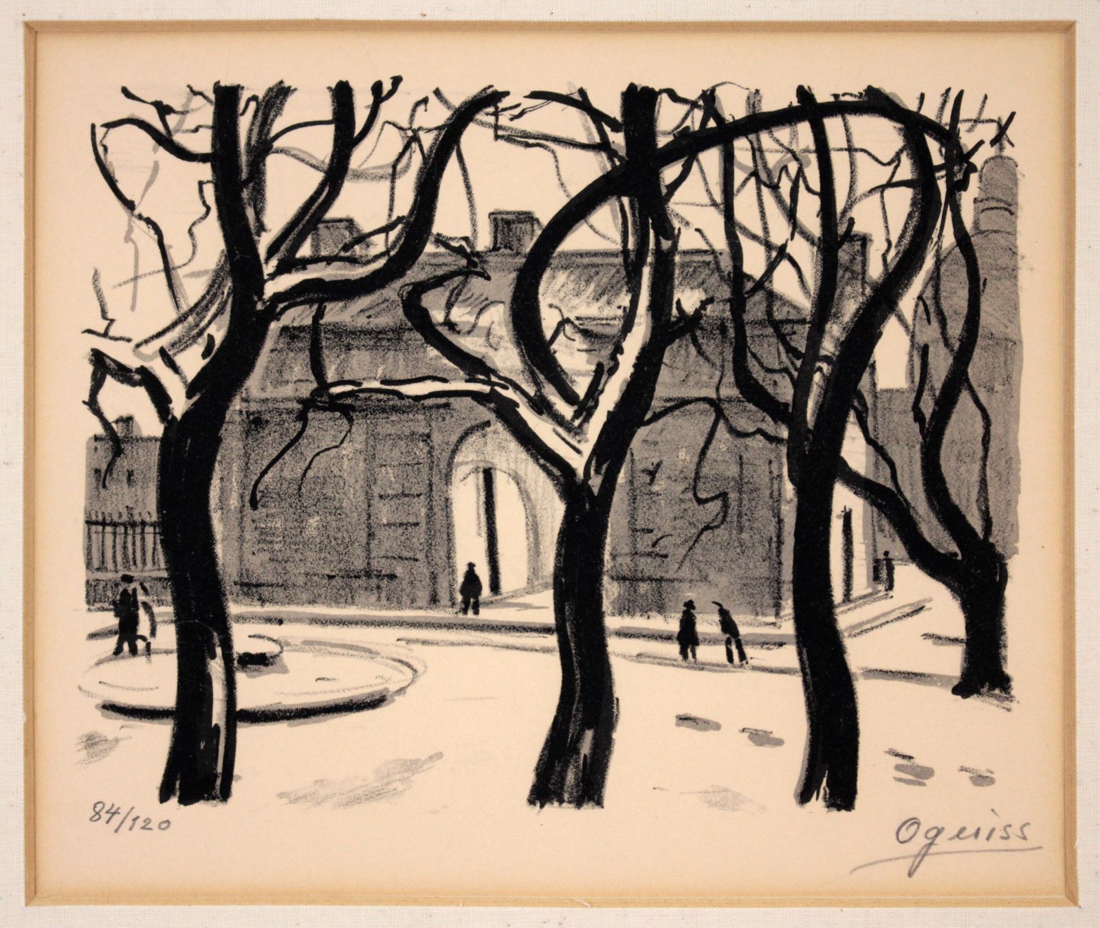荻須高徳 「雪景色」 リトグラフ 版画 絵画 楽天市場】絵画 荻須高徳 リトグラフ 版画 『雪景色』 人々 建造