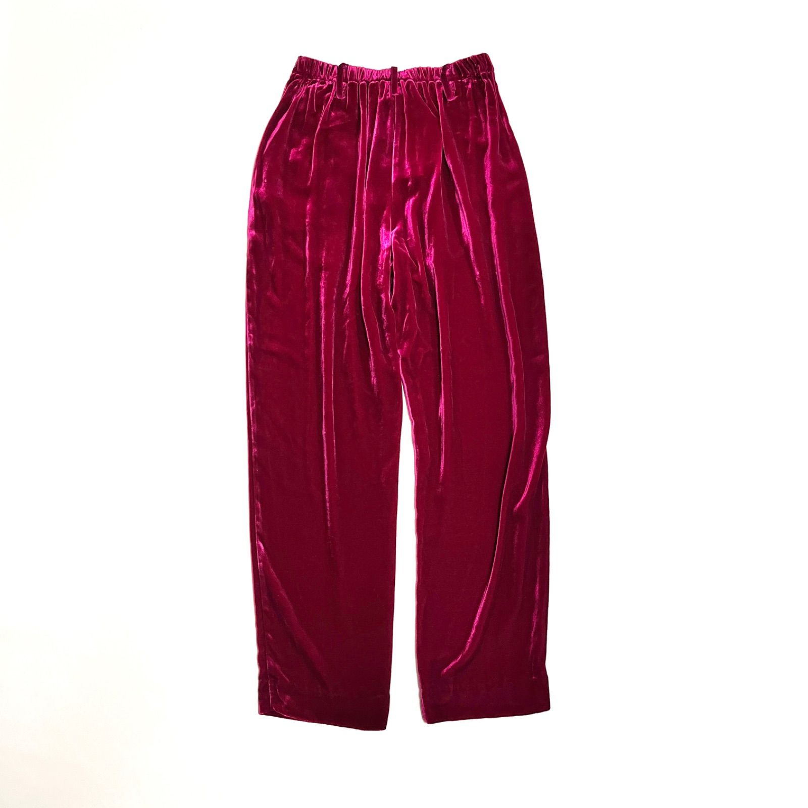 ci120i FORTE_FORTE シルク ベロア パンツ ストレート ウエストゴム フォルテフォルテ 定価75 900円 DECORATOM_COM_BR