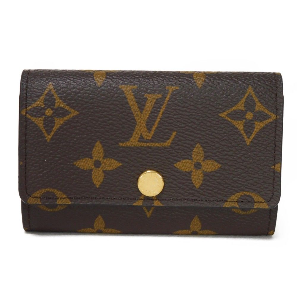 LOUIS VUITTON ルイ ヴィトン ミュルティクレ 6 現行 LVロゴ フラワー 6連 ブラウン RFID ICチップ スナップボタン モノグラム アルマニャック キーケース M62630