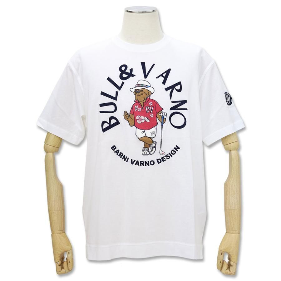 バーニヴァーノ 天竺 ブルドッグ刺しゅう 半袖 Tシャツ Lサイズ 