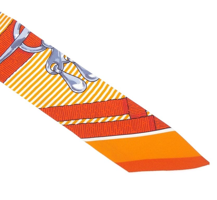 エルメス HERMES ツイリー 馬銜 シュミーズ スカーフ オレンジ