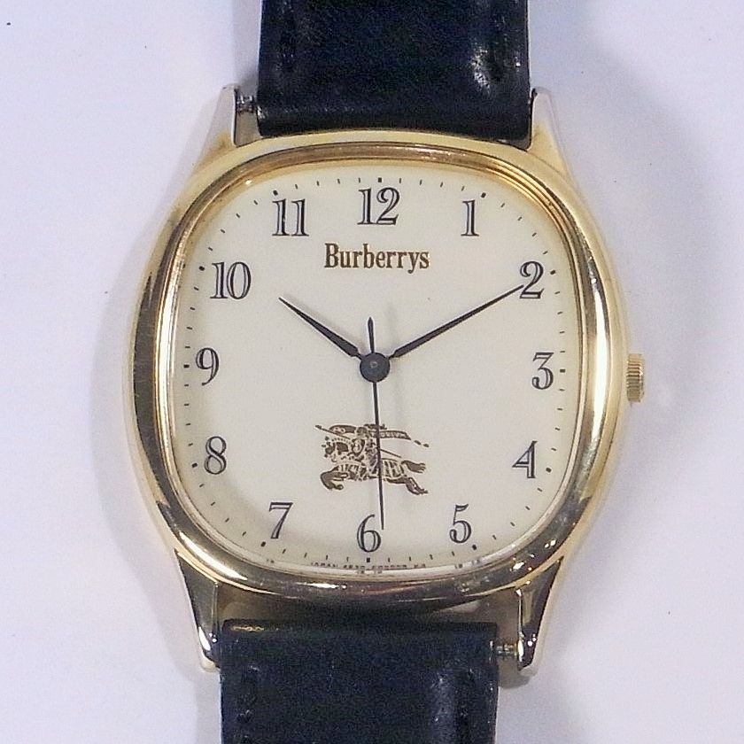 稼働品 美品 BURBERRY バーバリー メンズ クオーツ 腕時計 箱