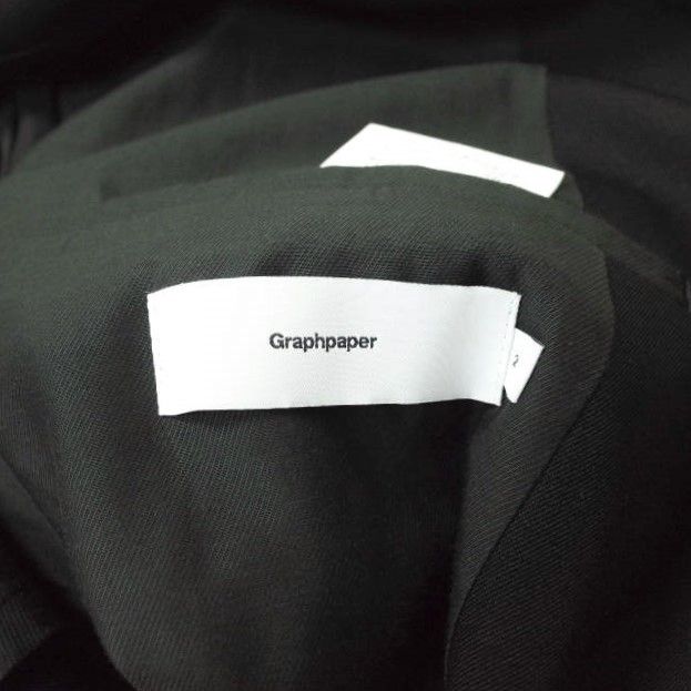 Graphpaper グラフペーパー 日本製 Selvage Wool Jacket ウールギャバジン3Bジャケット GM193-20115B 2 ブラック テーラード アウター【Graphpaper】