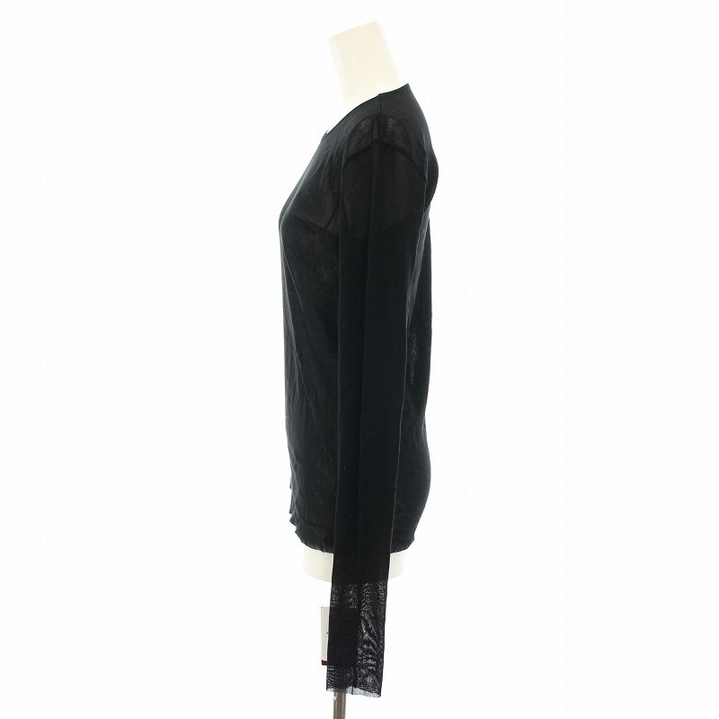 未使用品 プラージュ Plage 23SS メッシュシアー Mesh Sheer ロンT カットソー クルーネック 長袖 F 黒 23070922104210 レディース プラージュ Plage 23SS メッシュシアー Mesh Sheer ロンT
