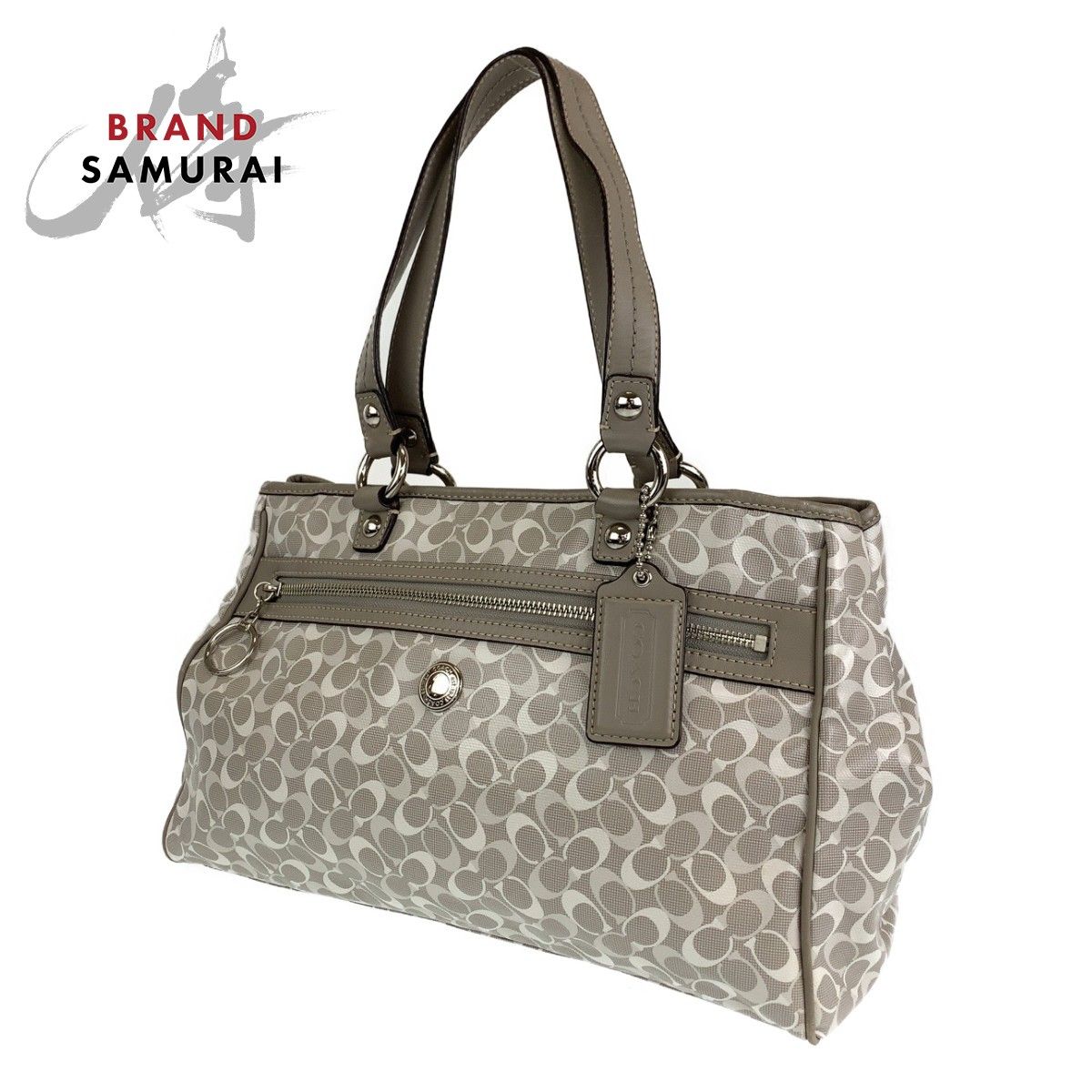 COACH コーチ シグネチャー グレー シルバー金具 レザー F17179 トート 