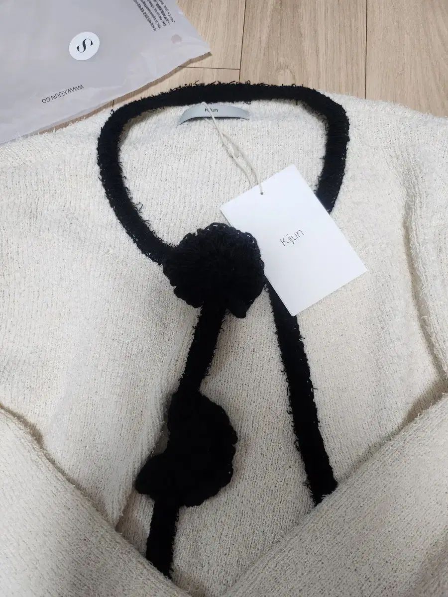  標準 crochet knit jacket ivory 長袖 ニット セーター