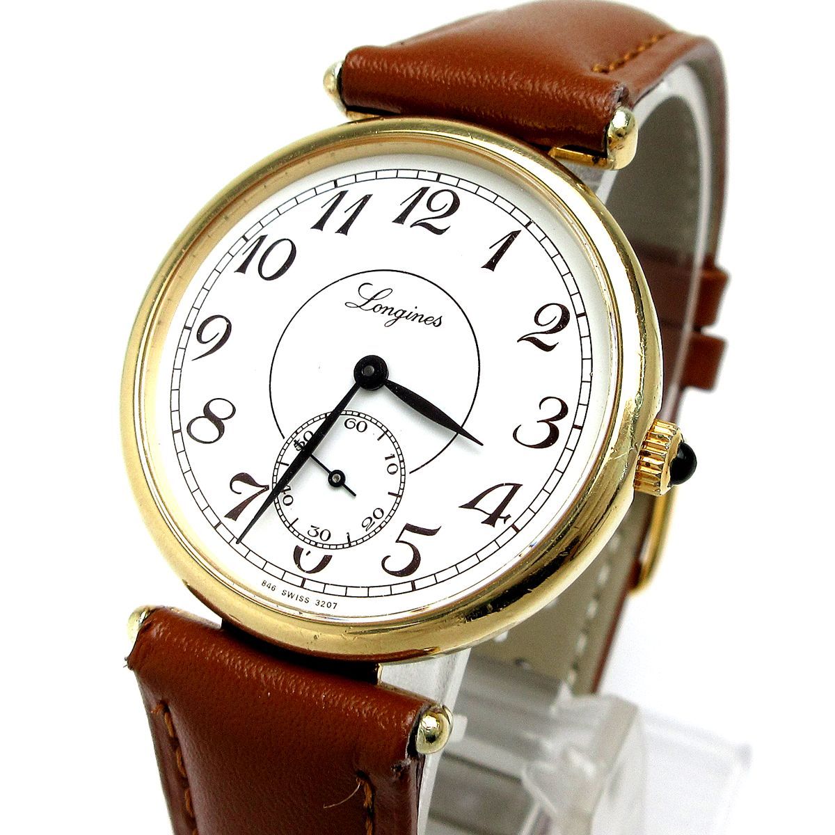 ロンジン LONGINES L8464 メンズ アラビア数字 スモセコ 白 手巻き 時計 ヴィンテージ 稼動品