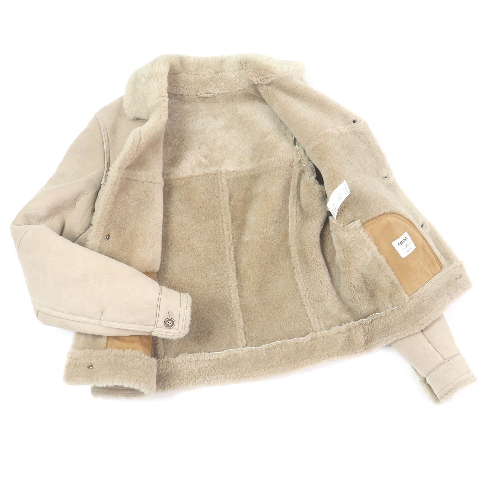 良品□EMMETI エンメティ 羊革 シングル 毛皮ジャケット 良品□EMMETI エンメティ 羊革 シングル 毛皮ジャケット