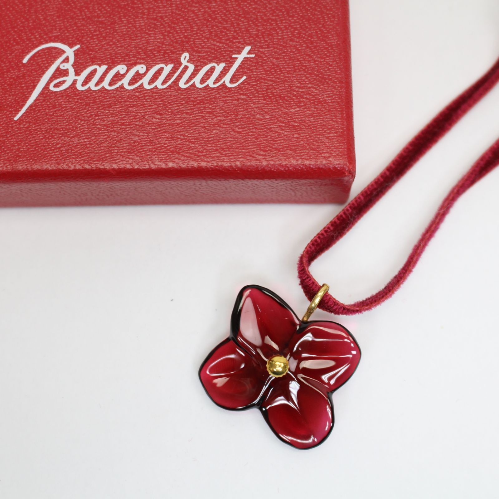 IS231)【美品】Baccarat バカラ クリスタルフラワー チョーカー
