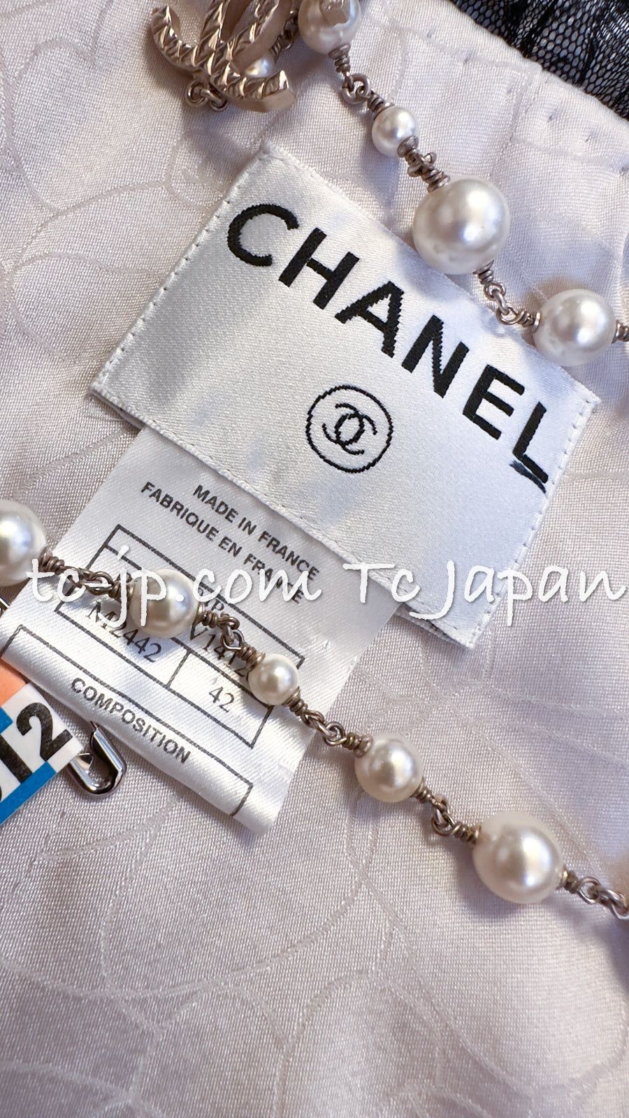 シャネル CHANEL 貴重 グレー・ブラック・フリンジ・ツイード・ジャケット・スカート・スーツ 38 42