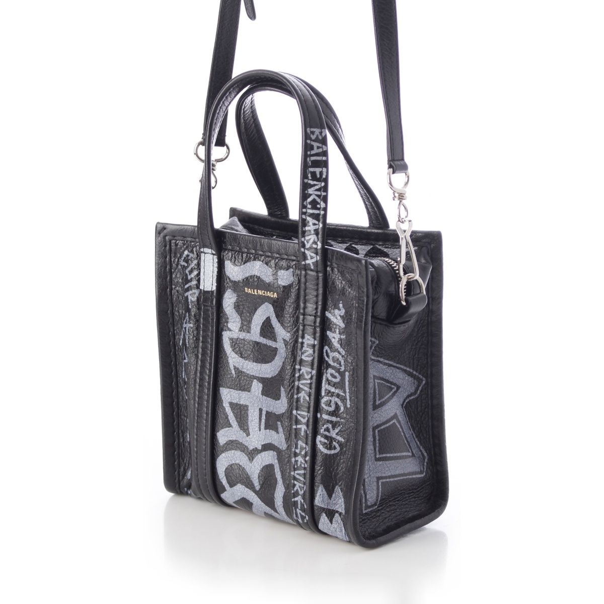 バレンシアガ グラフィティ バザール ショッパー 2wayバッグ BALENCIAGA - バレンシアガ レザー グラフィティ バザール