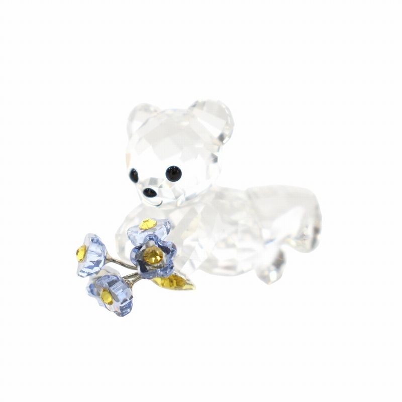 スワロフスキー SWAROVSKI クリスベア Krisベア 勿忘草 クリスタルフィギュア 置物 オブジェ インテリア クリア 青 ブルー |XZ GY11