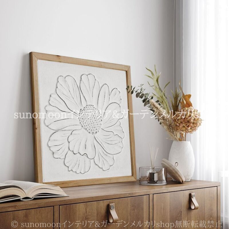 花柄 ウォール アート レトロ調 ヴィンテージ調 ヨーロッパ風 壁掛け インテリア 北欧 カントリー アンティーク調 白 ホワイト