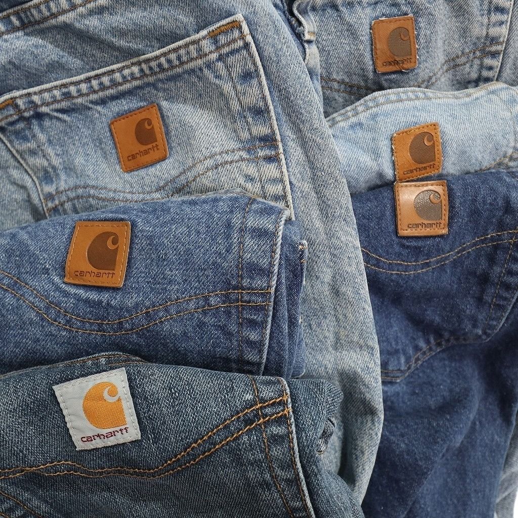 古着卸 カーハート Carhartt デニム パンツ 6枚セット メンズ 42 フェード インディゴブルー ライトブルー 古着 NC1295 KIN-KAAI_COM