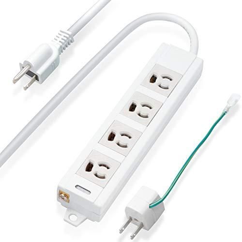 エレコム 電源タップ マグネット付 抜け止めコンセント 壁取付用固定フック付 3P-2P変換アダプタ付 4個口 10m T-ECOH34100N