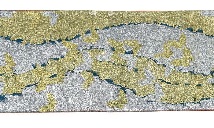 袋帯 正絹 蝶々模様 良品 リサイクル 中古 フォーマル 礼装用 パーティー 着物 g4087 袋帯 正絹 蝶々模様 良品 リサイクル 中古 フォーマル 礼装用