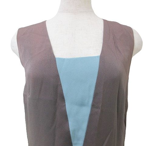 アディアム ADEAM 光沢 ワンピース ひざ丈 ノースリーブ バイ