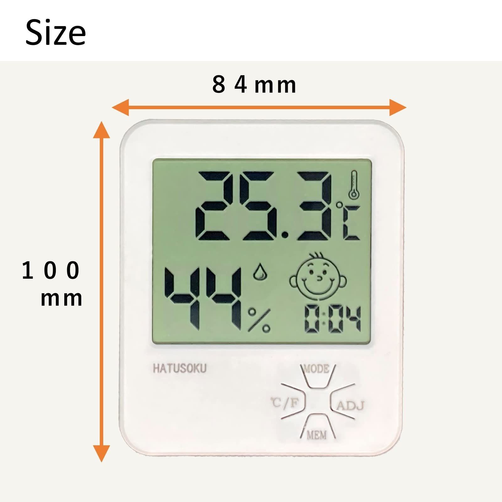 HATUSOKU デジタル温湿度計 温度計 湿度計 アラーム時計 快適度顔表示