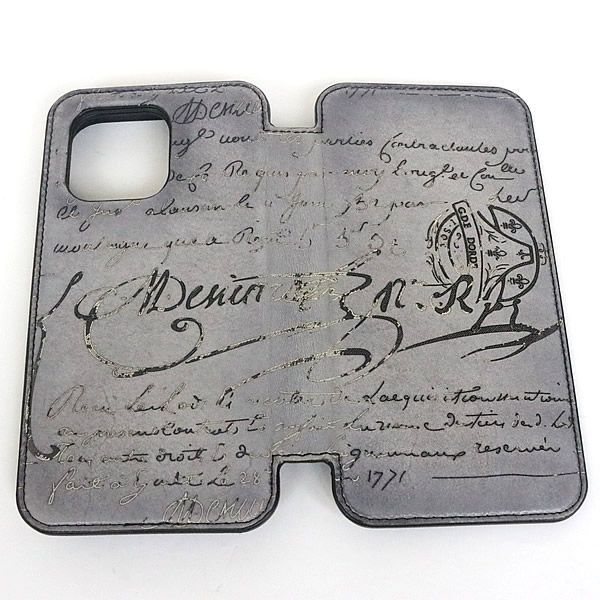 ベルルッティ　iPhone13proケース Berluti ベルルッティiPhone 13proケース グレー 中古