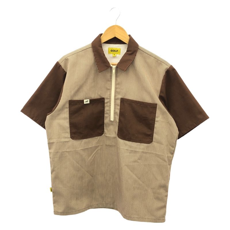 GOLFWANG Striped WorkShirt サイズM ブラウン ゴルフワン 17