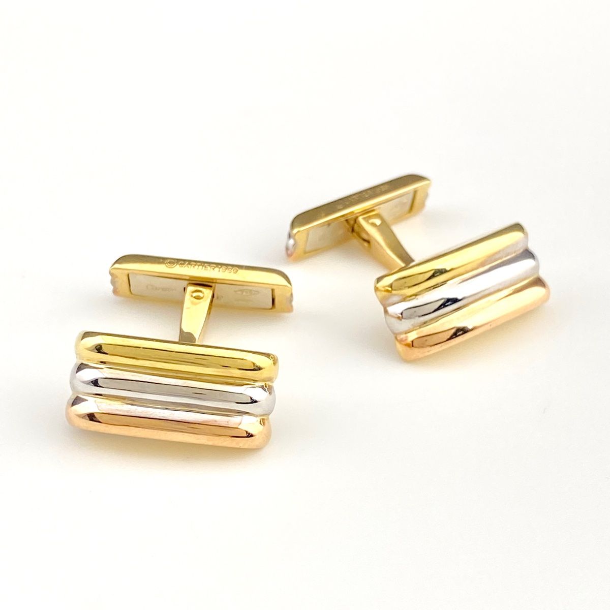 カルティエ CARTIER スリー トリニティ カフス YG イエローゴールド PG ピンクゴールド WG ホワイトゴールド カフス 750 メンズ