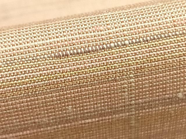 平和屋着物▽紅花紬 米沢 単衣 横縞 三越扱い 正絹 逸品 AABC0528fy