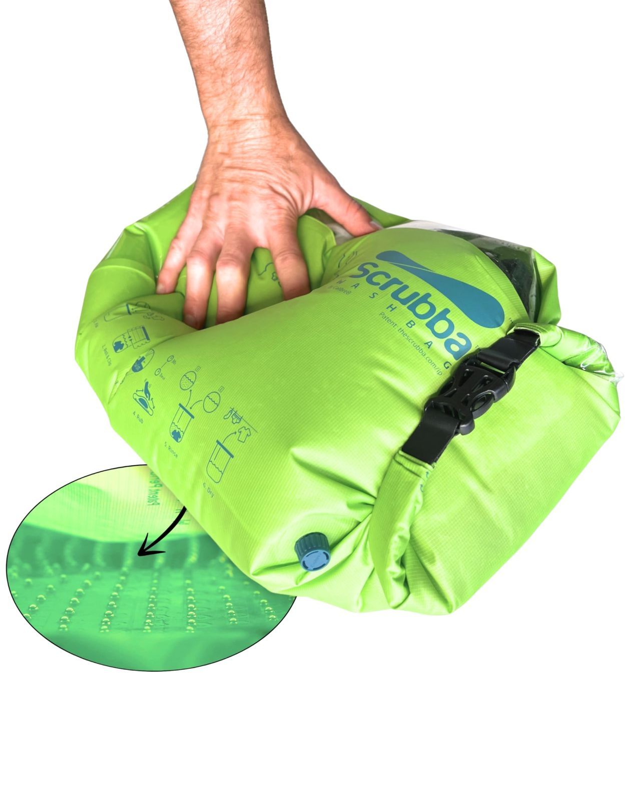 Size 普通サイズ_Color グリーン 旅行用洗濯袋 Scrubba Washbag スクラバ ウォッシュバッグ 便利トラベルグッズ キャンプ 携帯用洗濯袋 グリーン