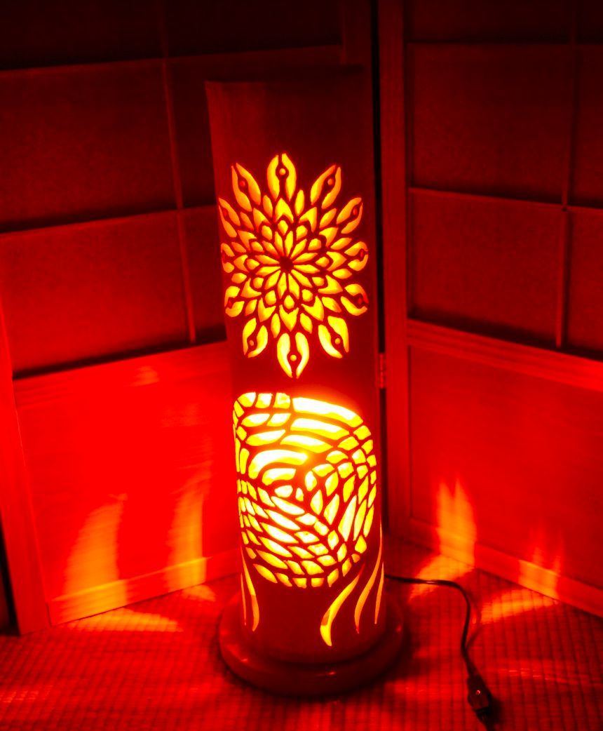 全面彫竹灯り・竹あかり・竹灯籠・竹ランプ 繊細彫り～癒しの灯り