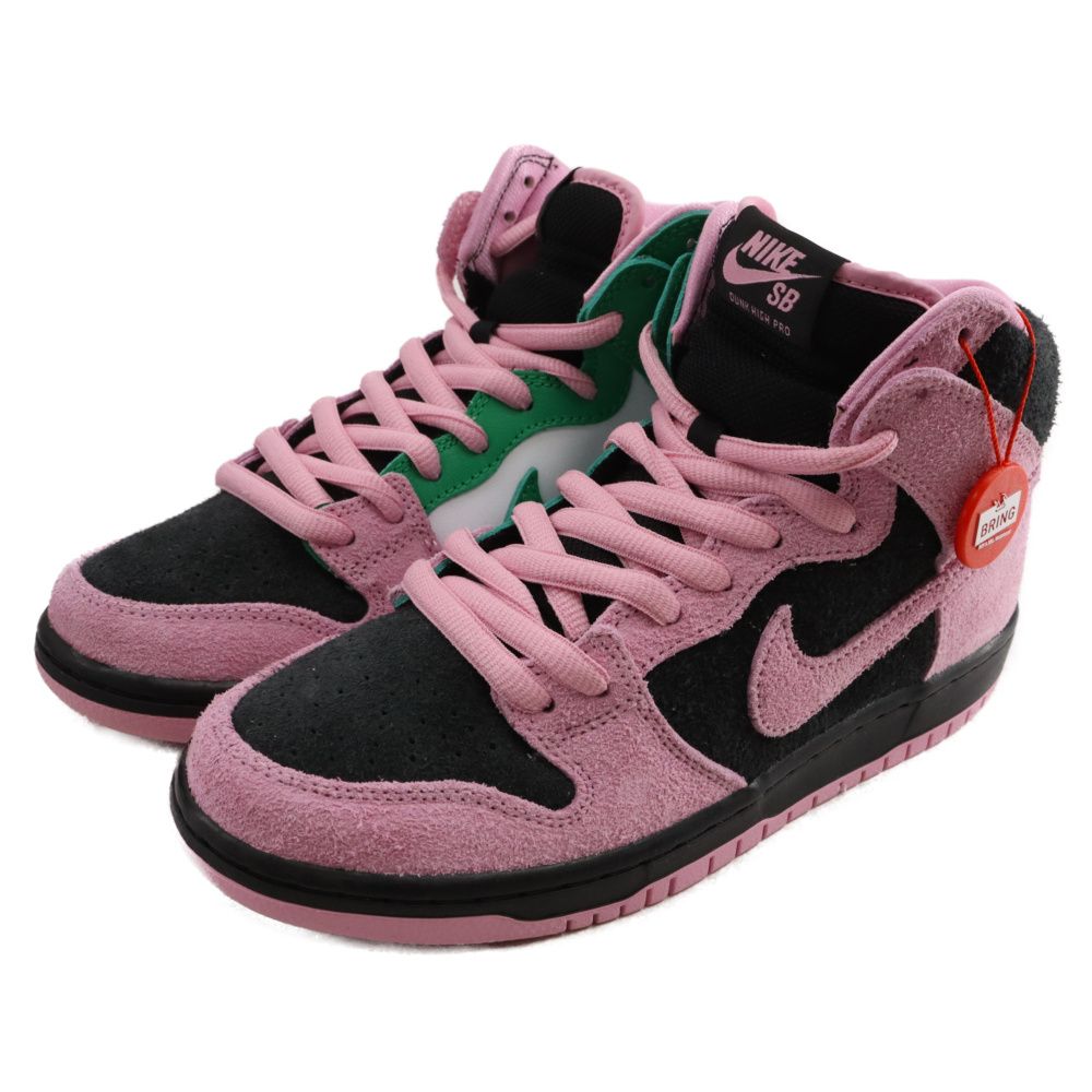 NIKE SB (ナイキエスビー) DUNK HIGH PRO PRM INVERT CELTICS インバートセルティックス ダンク ハイ カットスニーカー ブラック ピンク US7/25cm CU7349-001