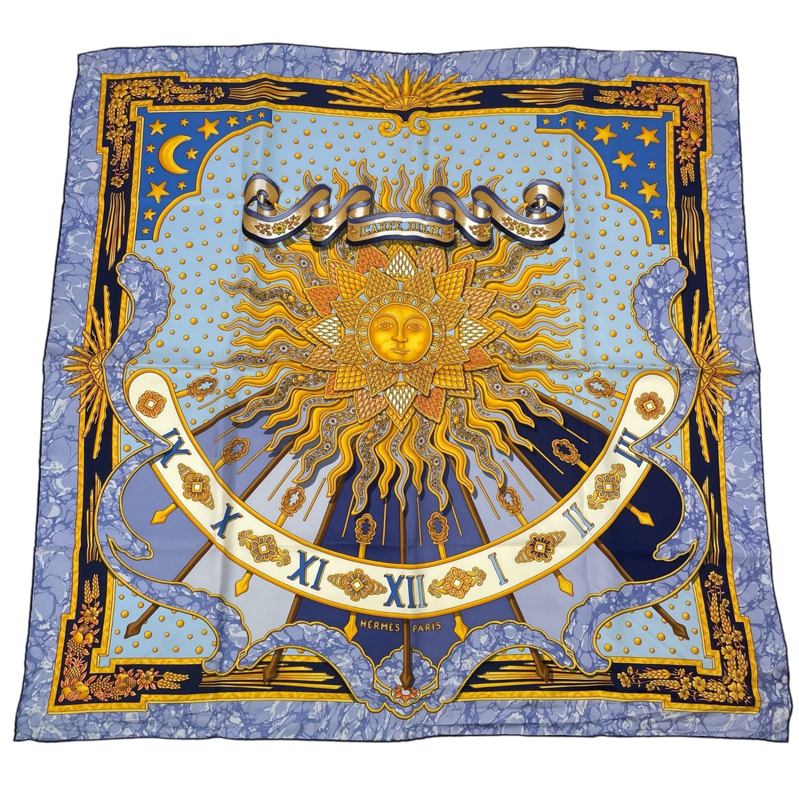 『HERMES』エルメス カレ90CARPE DIEM 今日一日を楽しむスカーフ バイセル公式】【最終値引き】 エルメス カレ 90 CARPE DIEM