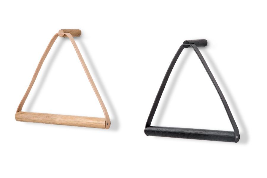 タオルハンガー オーク材天然木-レザー Towel hanger|42xTH