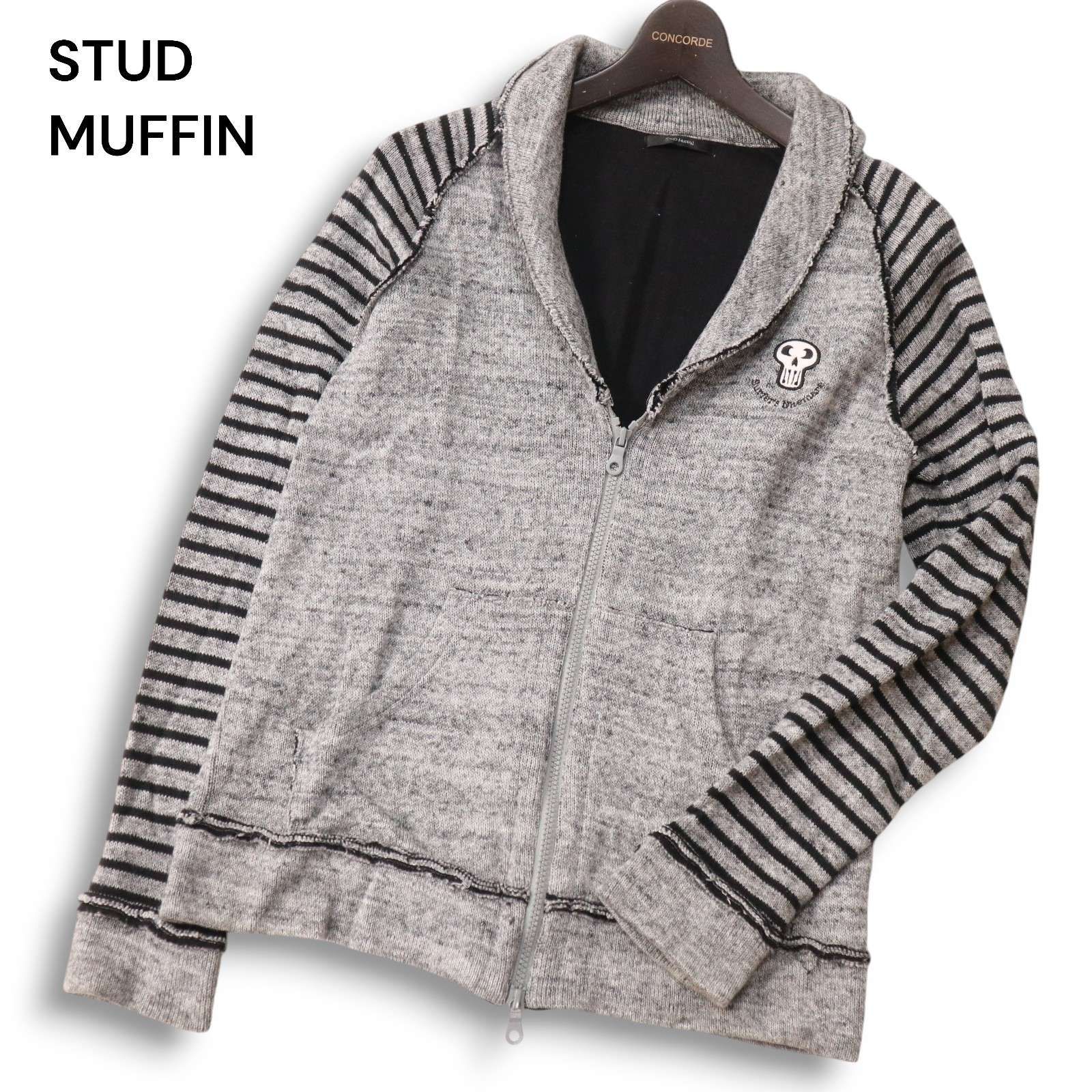 STUD MUFFIN スタッドマフィン 秋冬 スカル刺繍☆ ボーダー切替 