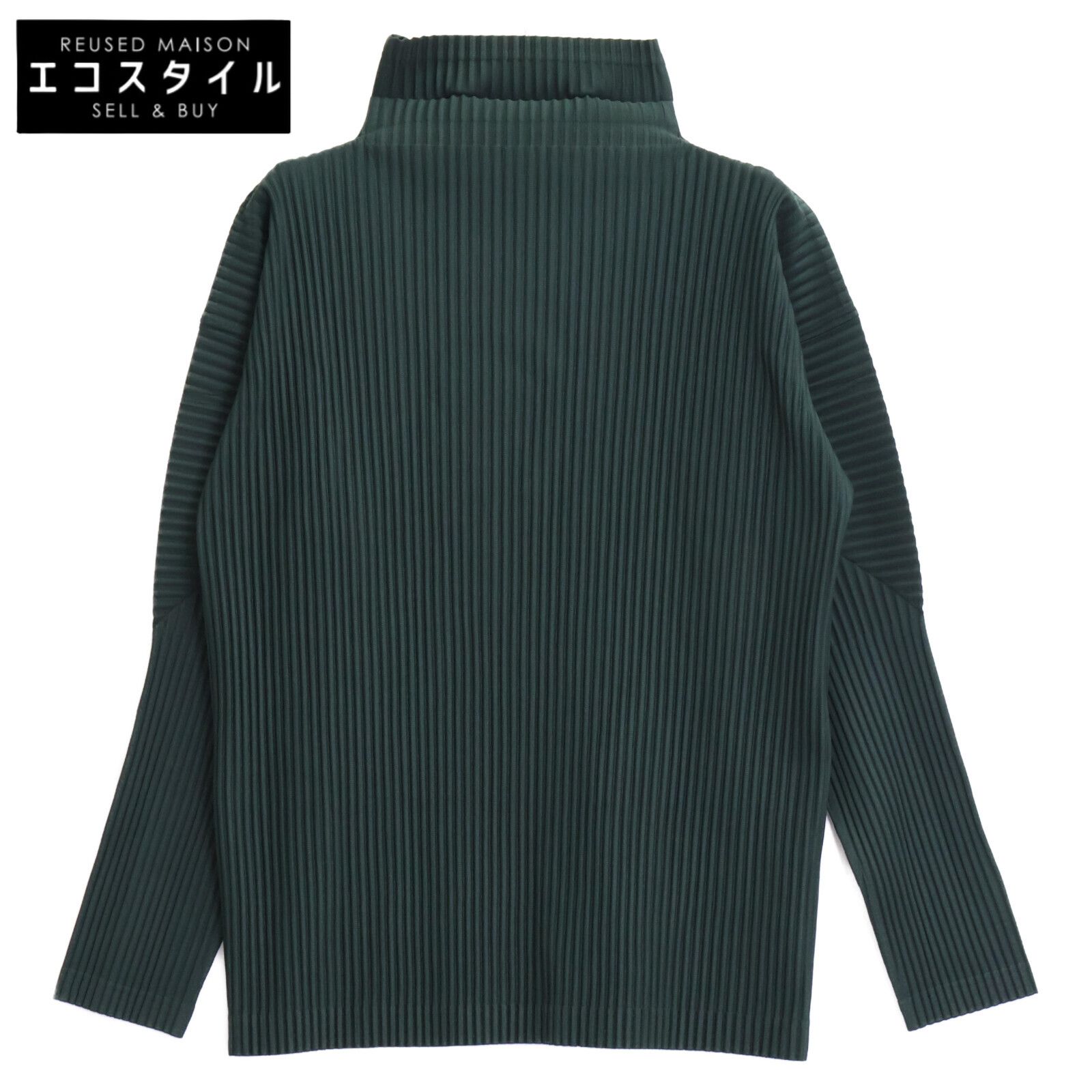 HOMME PLISSE ISSEY MIYAKE オムプリッセ イッセイミヤケ ｸﾞﾘｰﾝ HP01JK101 ﾀｰﾄﾙﾈｯｸ ﾛﾝｸﾞｽﾘｰﾌﾞTｼｬﾂ 3