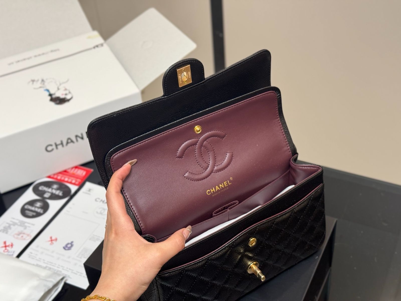 今日特価】CHANEL CF 25cm トップグレード サーモンレザー
