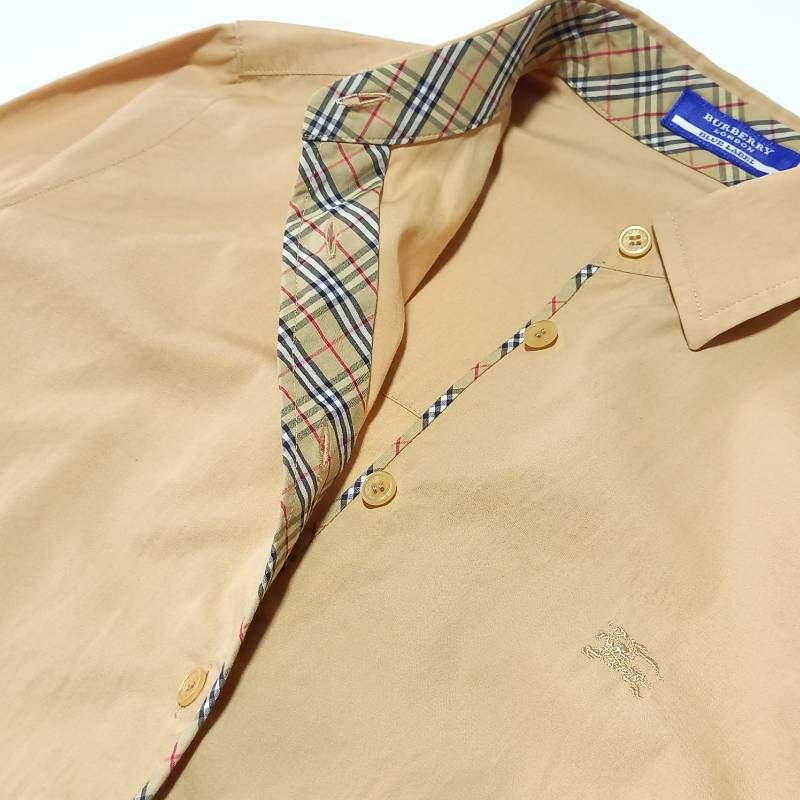 BURBERRY　ベージュ　ノバチェック　38 バーバリー ブルーレーベル ノバチェック 長袖 ブラウス シャツ
