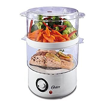 Oster 5-quart Food Steamer ckststmd5-w、ホワイト(中古品) 中古】Oster ダブルティアードフードスチーマー 5クォート ホワイト