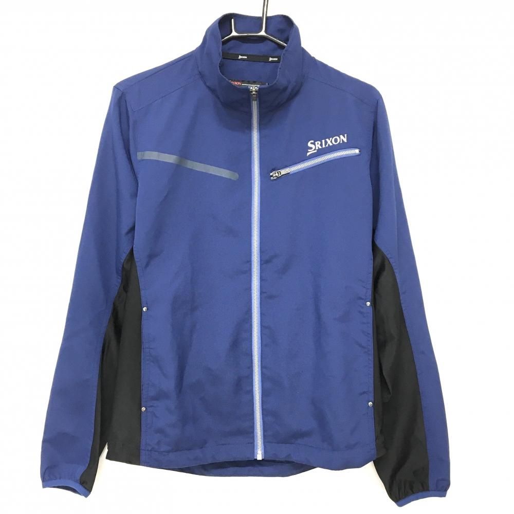 【美品】スリクソンbyデサント ジャケットブルゾン ネイビー×黒 薄手  メンズ M ゴルフウェア SRIXON