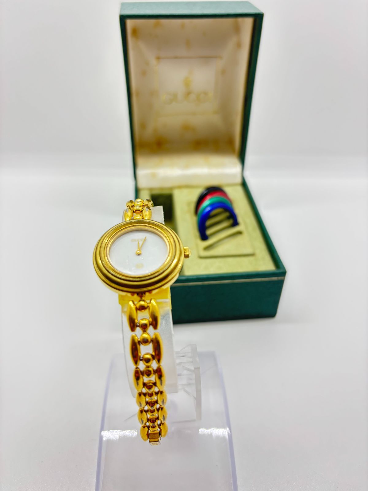 稼働品 箱付き】GUCCI Change Bezel グッチ 1100-L チェンジ