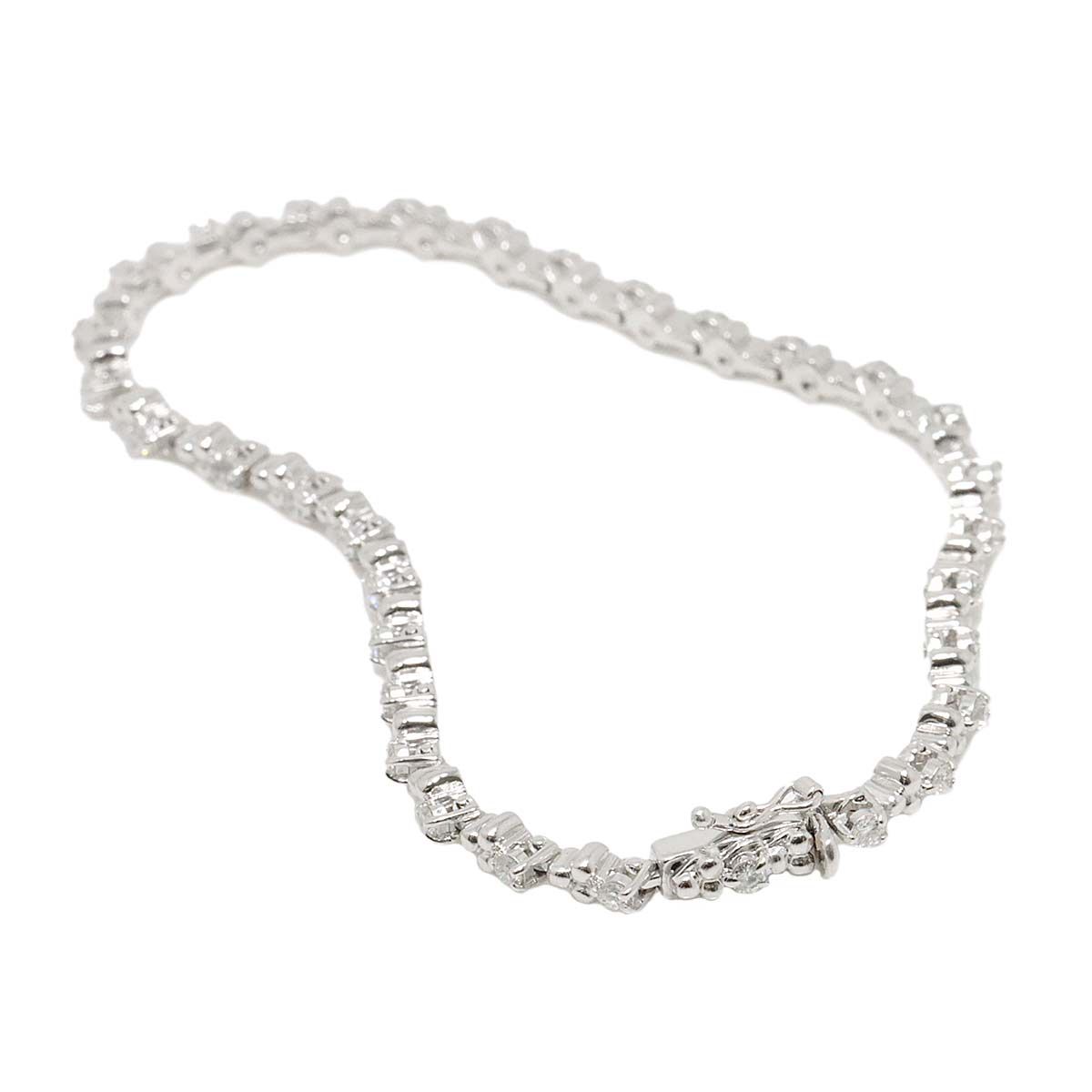 タサキ TASAKI ダイヤ 0.90ct ブレスレット 17.5cm K18 WG